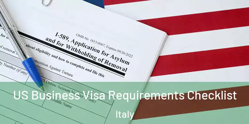  US Business Visa Requirements Checklist Italy